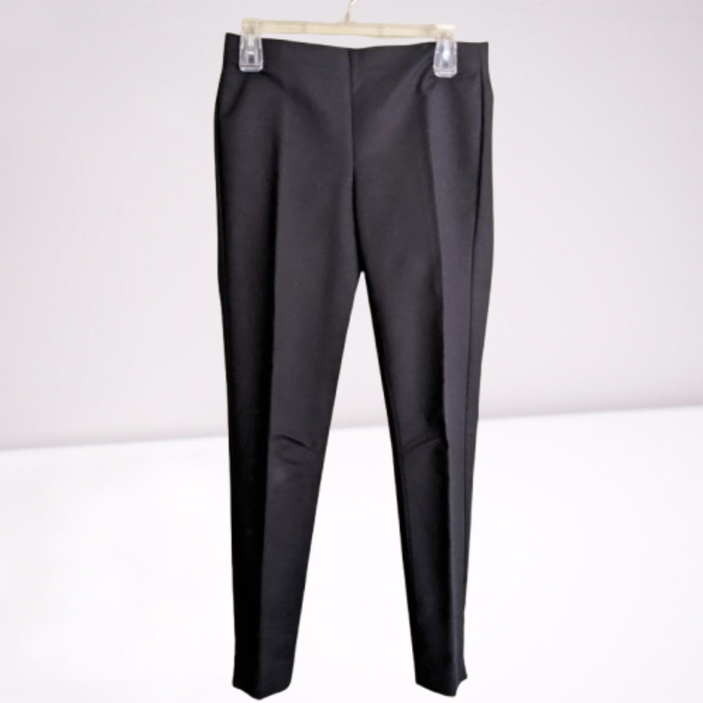 Crosby. Springfield Slim Pant Office Trouser Dark Black Elastic Waist